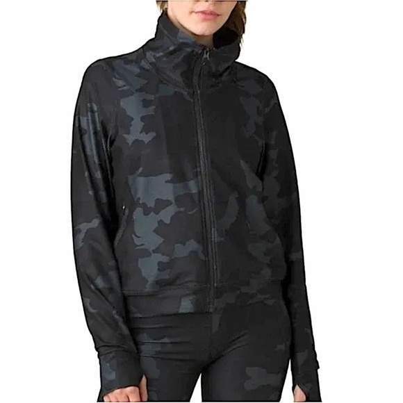 PRANA Layna Zip Up Jacket in Black/Gray Camouflage - Picture 1 of 14